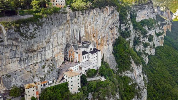 The Sanctuary of Madonna della Corona, near Verona, Italy