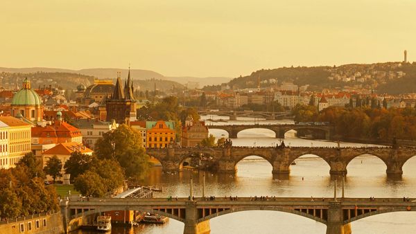 Bridges over the Vltava River, Prague, Czech Republic