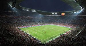 Fußballspiel in der Allianz-Arena, München -- Stefan Obermeier/imagebroker.net/Photolibrary &copy; (Bing Germany)