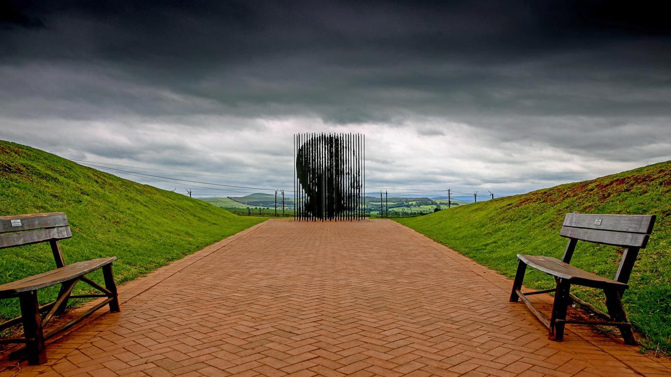 Nelson Mandela monument by artist Marco Cianfanelli near Howick, South Africa