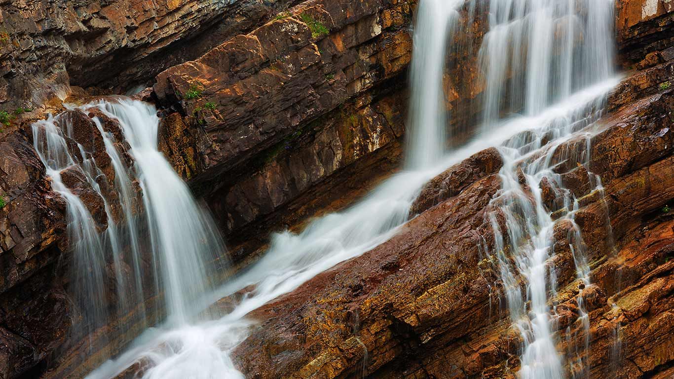 Cameron Falls in Waterton Lakes National Park, Alberta, Canada