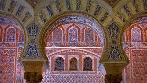 Ambassador's Hall in the Alcázar of Seville, Spain (© Lucas Vallecillos/age fotostock)(Bing New Zealand)