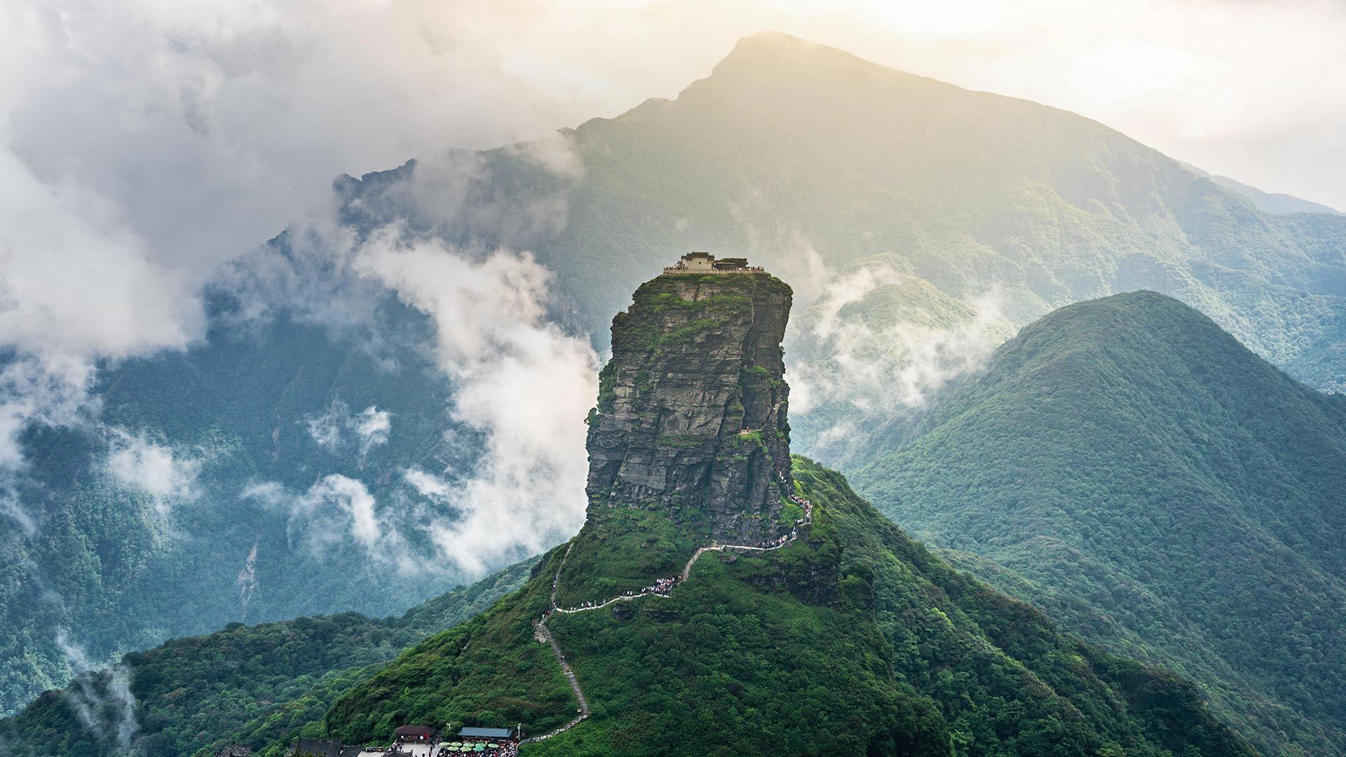 Mount Fanjing, the highest peak of the Wuling Mountains, in south-west China