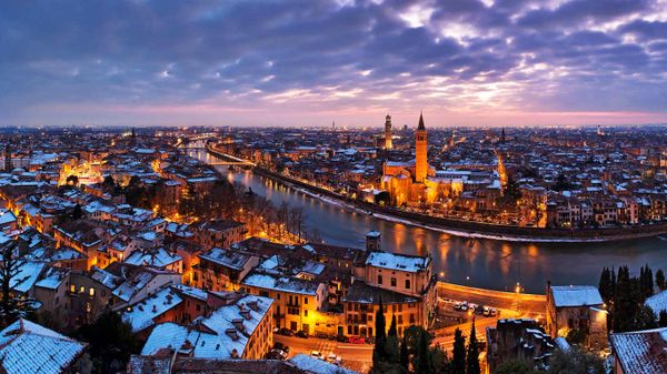 Verona along the Adige River, Italy