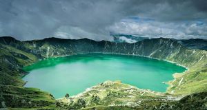Laguna Quilotoa in the Andes Mountains, Ecuador (© Heeb Photos / eStock Photo) &copy; (Bing United States)