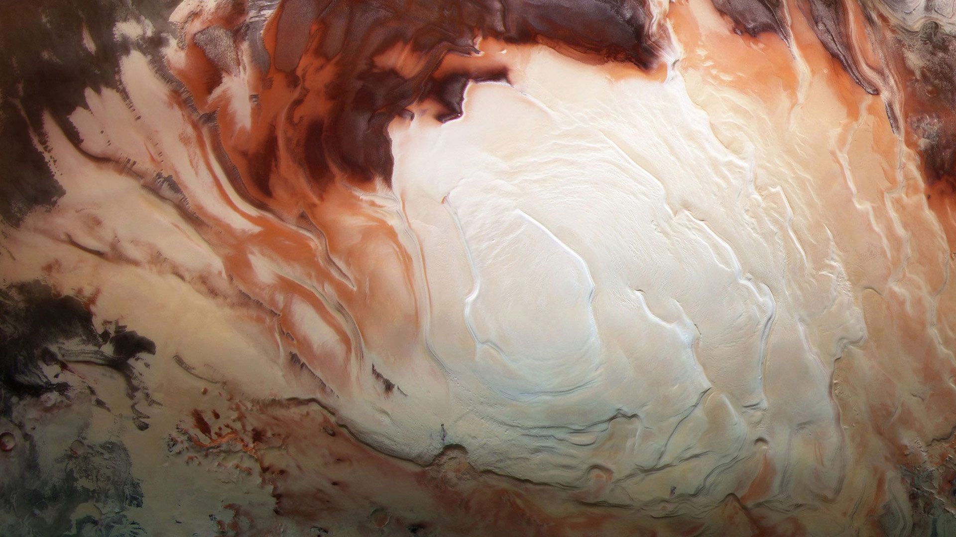 ｢マーズ・エクスプレスが撮影した火星の極冠｣