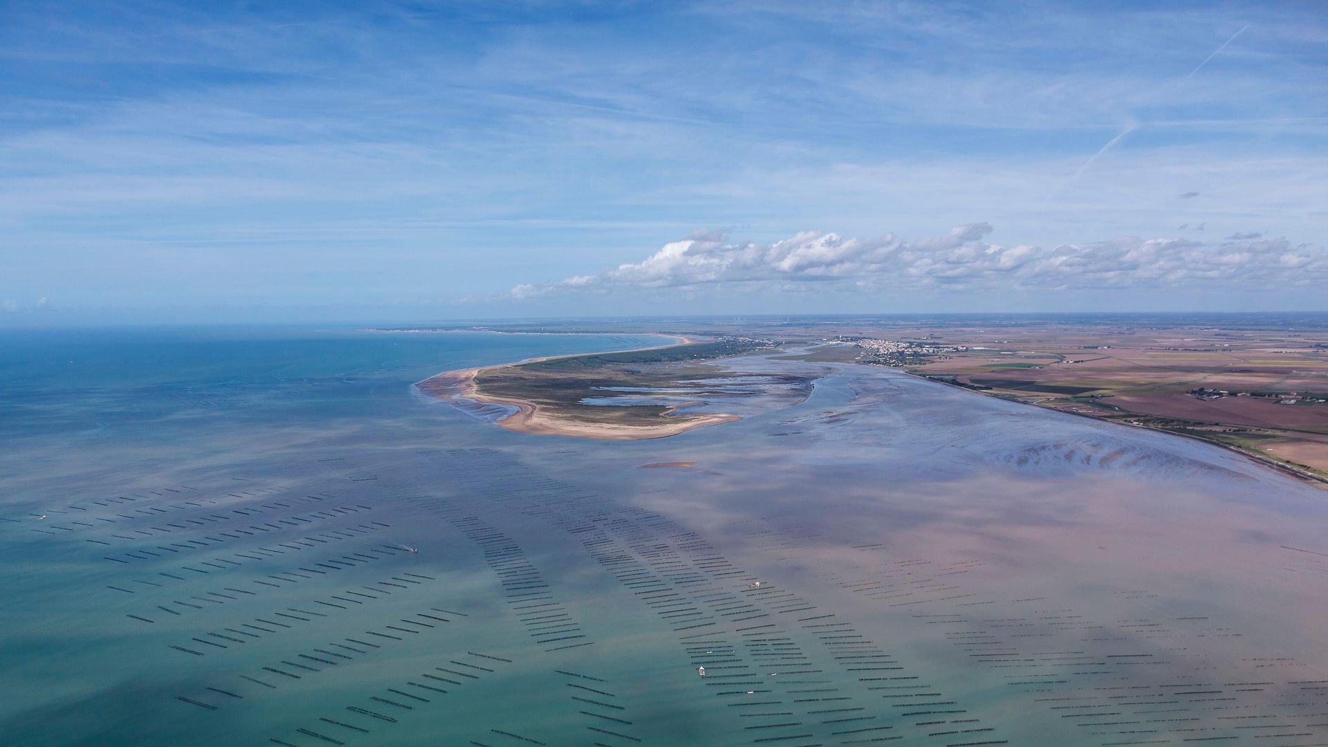Parc ostréicole à La Faute-sur-Mer, Pointe d'Arcay France, Vendée
