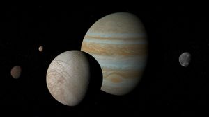 Jupiter and its moons Io, Europa, Ganymede, and Callisto (© Branko Šimunek/Alamy)(Bing New Zealand)