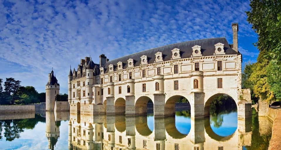 Chateau de Chenonceau on the River Cher in the Loire Valley, France