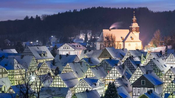 „Alter Flecken“, Stadtkern von Freudenberg, Siegerland, Nordrhein-Westfalen, Deutschland