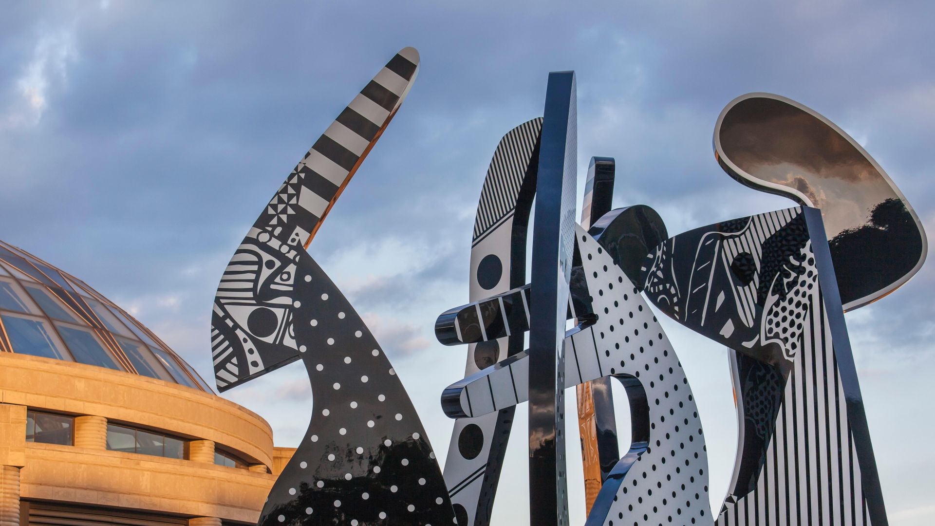 'United We Stand' sculpture by Charles McGee, Charles H. Wright Museum of African American History, Detroit, Michigan