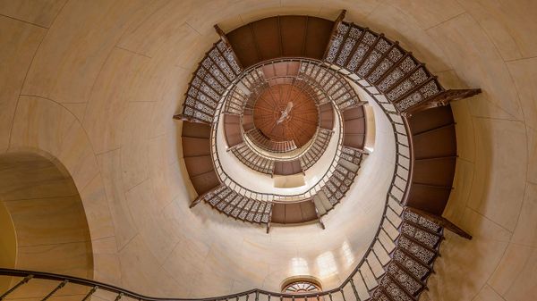 Treppenhaus im Jagdschloss Granitz, Insel Rügen, Mecklenburg-Vorpommern, Deutschland