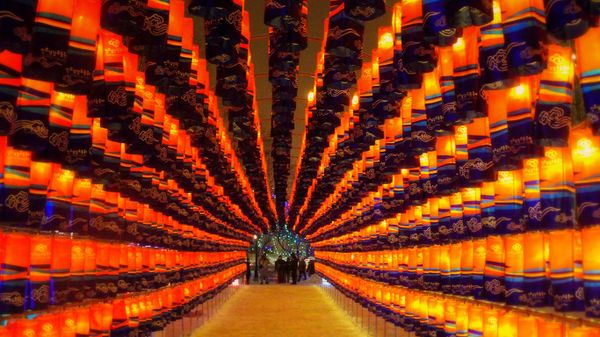 Light tunnel at Winterlude, Ottawa