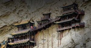 The Hanging Monastery, Jinlong Canyon, Shanxi Province, China --Christian Kober/Photolibrary &copy; (Bing United States)