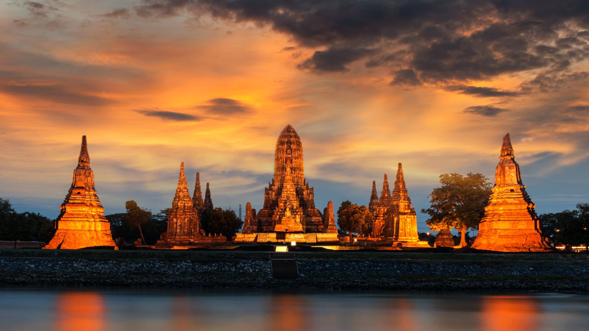 Tempio di Wat Chaiwatthanaram, Parco storico di Ayutthaya, Thailandia