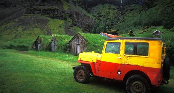 13th Century Grass Covered Sheds at Nupsstadur Farm, Southern Iceland