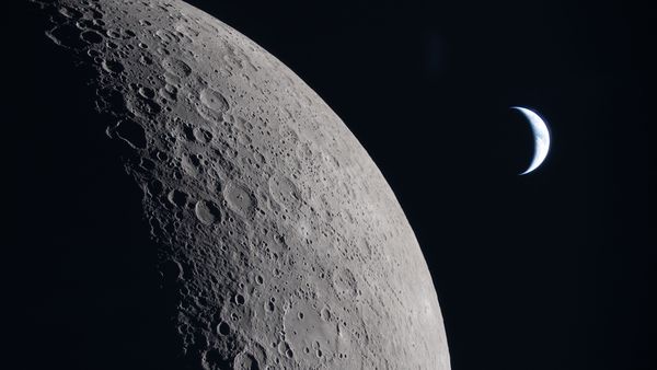 Moon and Earth captured by the Artemis II crew