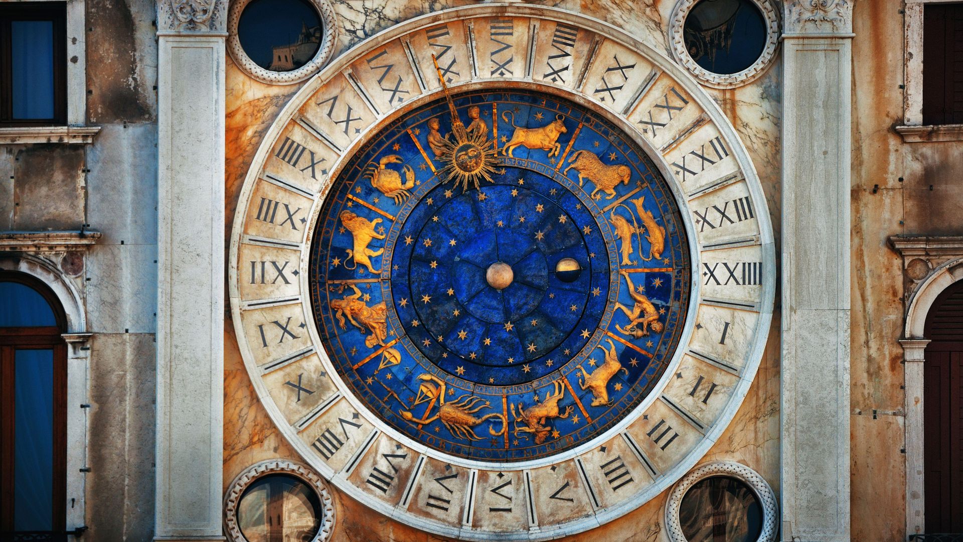 Orologio astronomico sulla Torre dell’Orologio a Piazza San Marco, Venezia