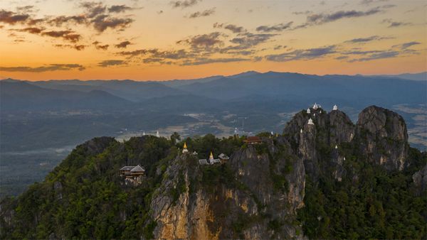 Floating temples of Wat Chaloem Phra Kiat Phrachomklao Rachanusorn in Lampang Province, Thailand