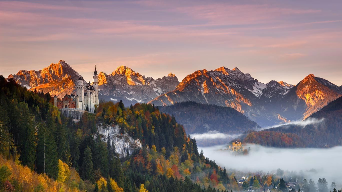 Neuschwanstein Castle in southern Bavaria, Germany