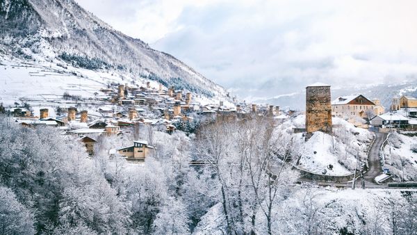 Torri medievali a Mestia, Svanezia, Georgia