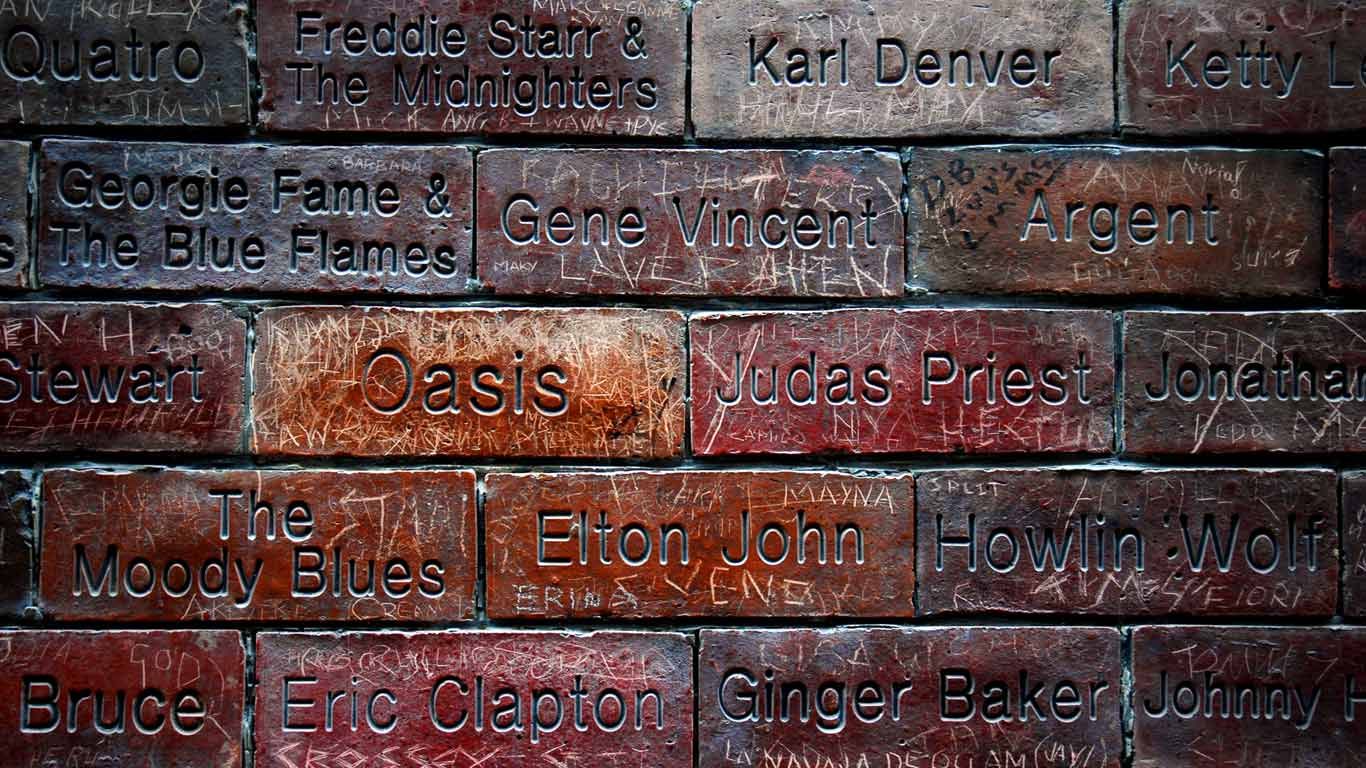 Music Wall of Fame, Mathew Street, Liverpool