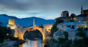 Stari Most bridge over the Neretva river in Mostar, Bosnia and Herzegovina (©Gavin Hellier/Corbis)(Bing Australia)