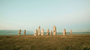 ‘Menhir Monuments’ by Manolo Paz, A Coruña, Galicia, Spain (© Oscar Dominguez/Tandem Stills + Motion)(Bing Australia)