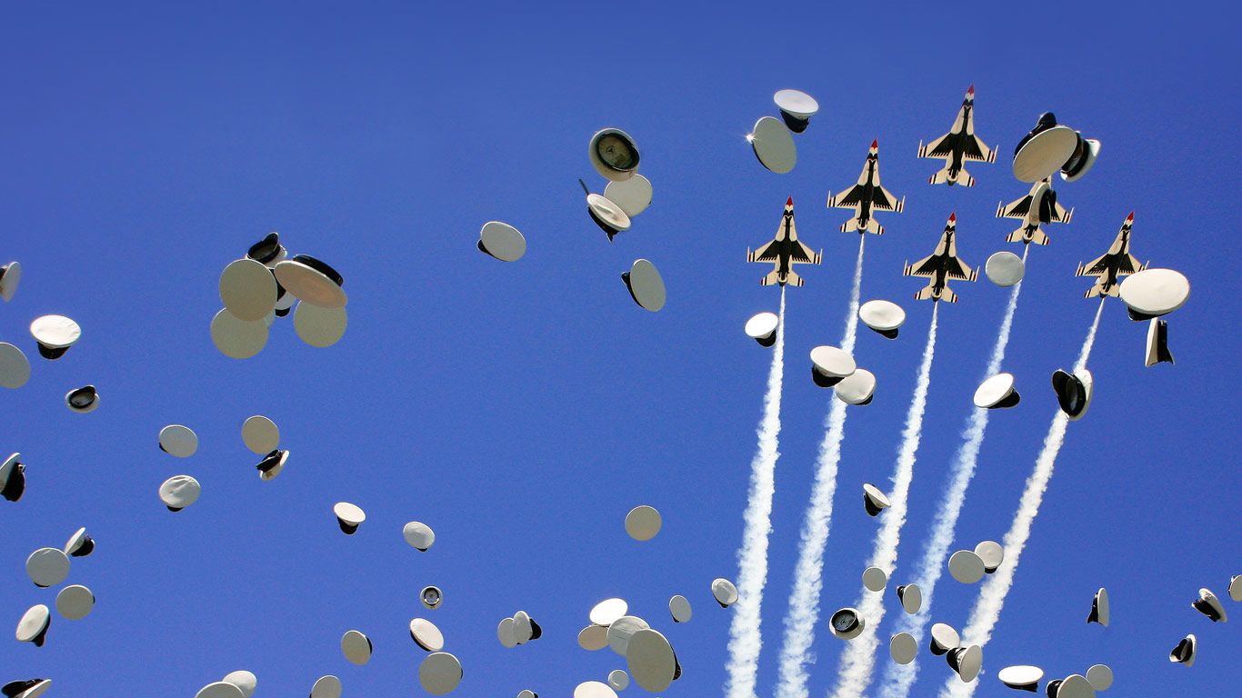 Graduation celebration, United States Air Force Academy, with U.S. Air Force Thunderbirds, Colorado Springs, Colorado