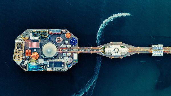 An aerial view of Brighton Pier, East Sussex