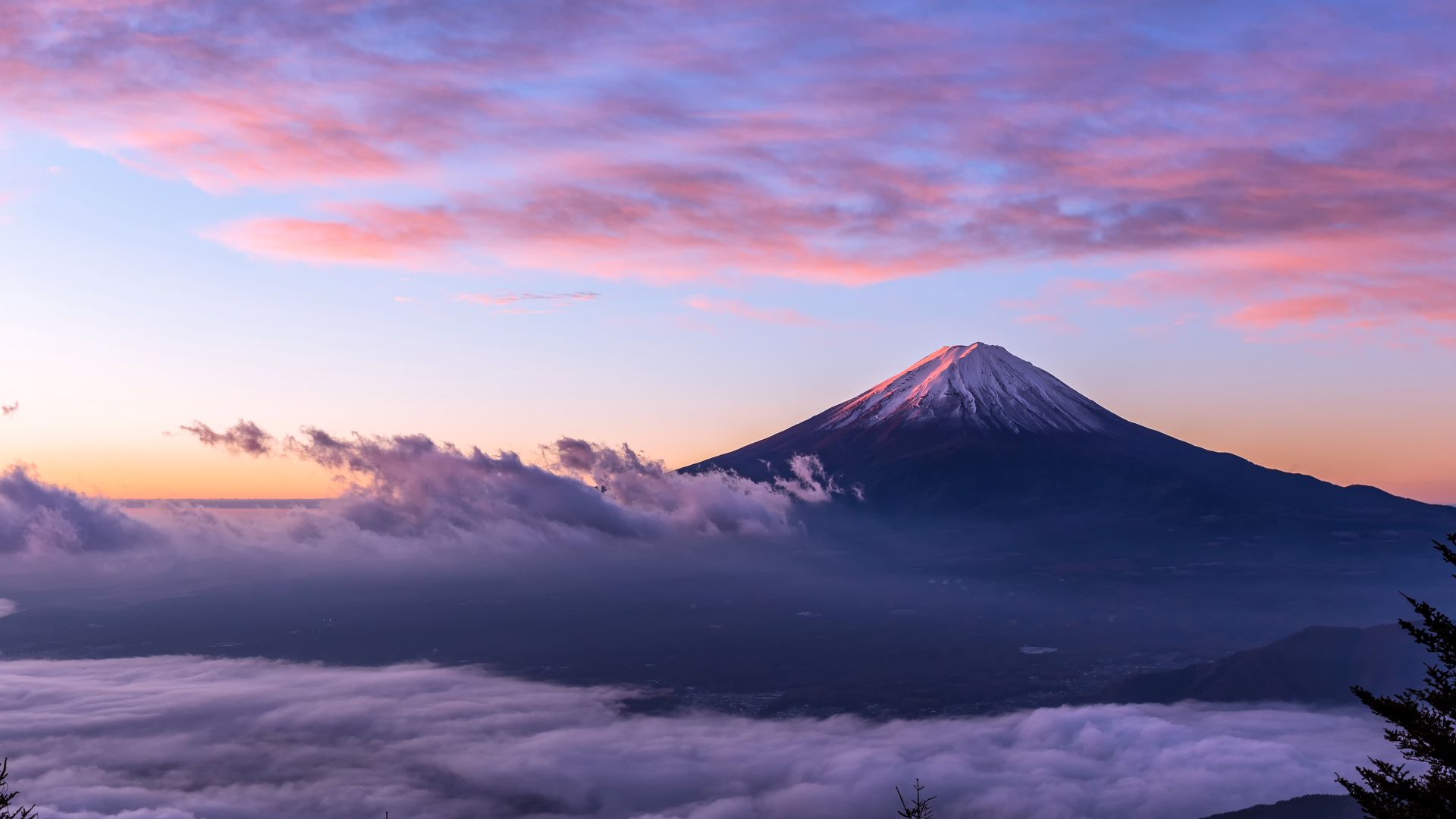 Mount Fuji on Honshu Island, Japan