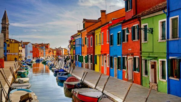 Burano in the Venetian Lagoon, Italy
