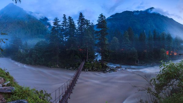 Parvati River in Kasol, Himachal Pradesh, India