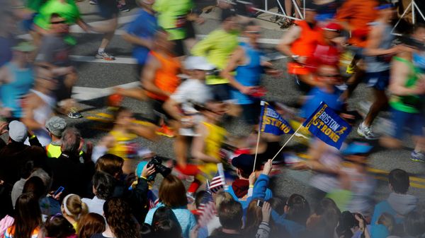 Runners in the 118th Boston Marathon on Monday, April 21, 2014 (Bill Greene/The Boston Globe/Getty Images)