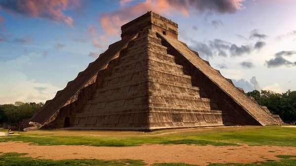 Equinox at the Temple of Kukulcan in Chichen Itza, Mexico