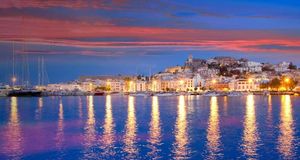 Ibiza island night view of Eivissa town and sea lights reflection (© Tono Balaguer/easyFotostock) &copy; (Bing United Kingdom)