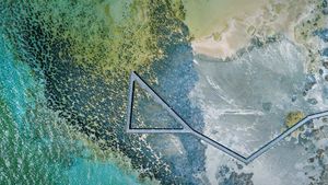 ｢ハメリン・プール海洋自然保護区｣オーストラリア (© Abstract Aerial Art/Getty Images)(Bing Japan)