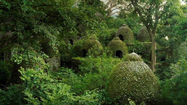 Meditation domes at the Beatles Ashram in Rishikesh, India