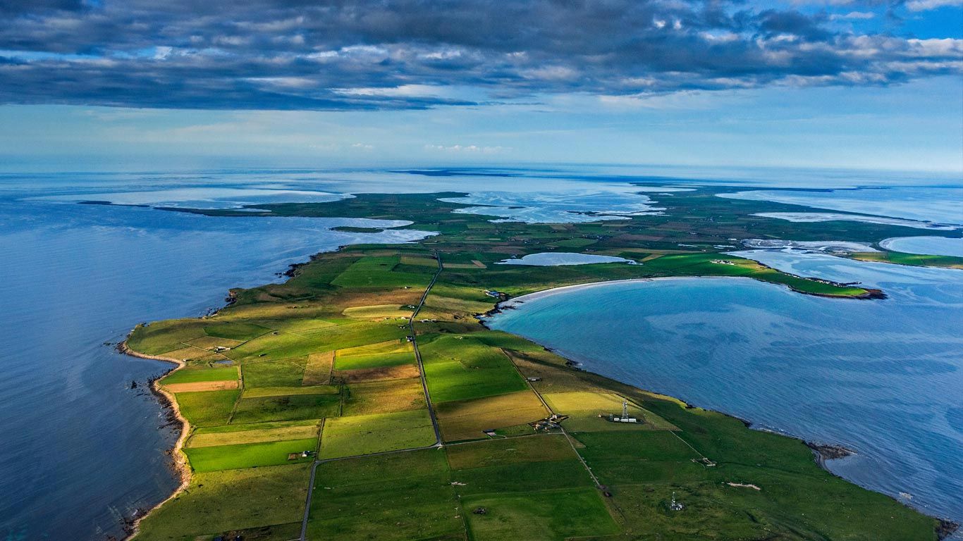 The island of Sanday in Orkney, Scotland