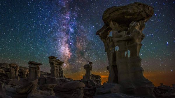 Milky Way over the Bisti/De-Na-Zin Wilderness in New Mexico