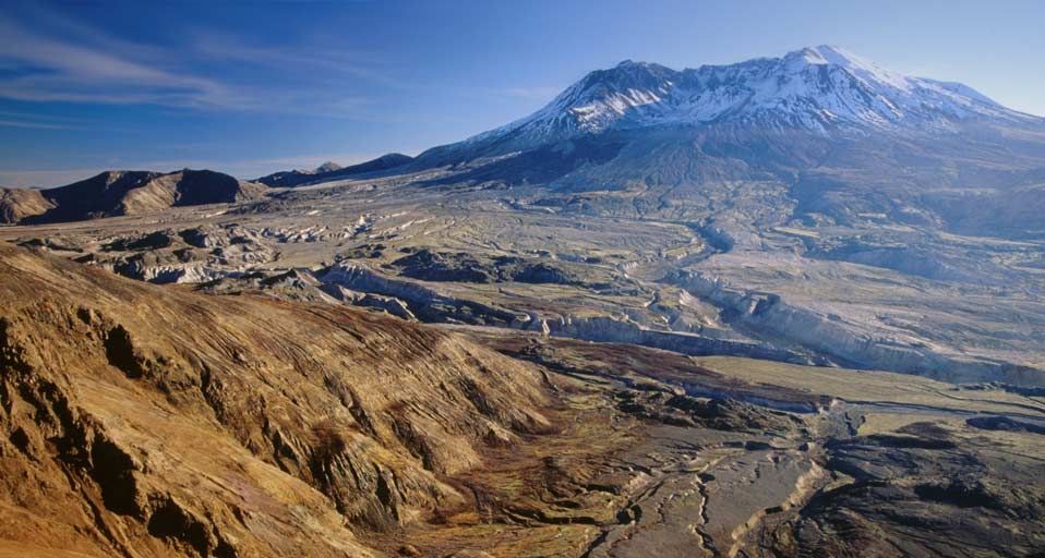 Mount Saint Helens and the devastation from the 1980 eruption, Washington