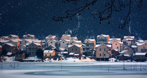 南京市高淳县固城镇秀山村雪景