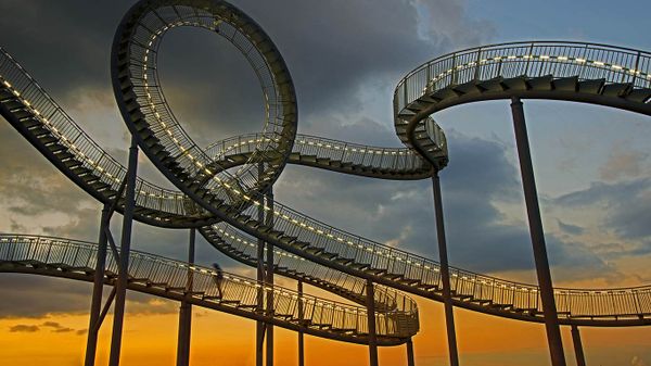 Tiger and Turtle - Magic Mountain, an art installation in Angerpark, Duisburg, Germany