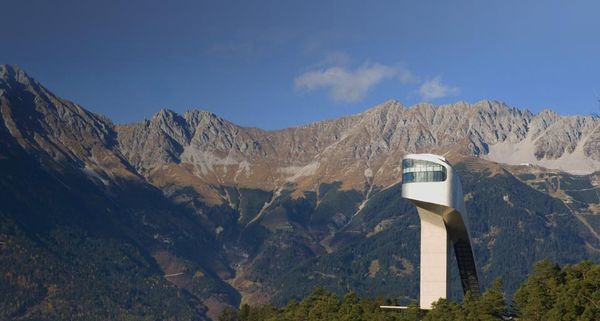 Die Skisprungschanze Bergisel in Innsbruck, Tirol, Österreich