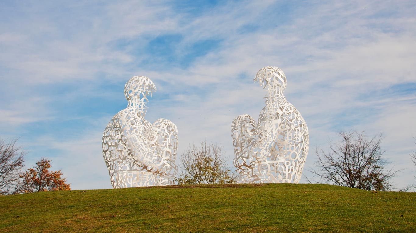 ‘Spiegel’ by Jaume Plensa at Yorkshire Sculpture Park