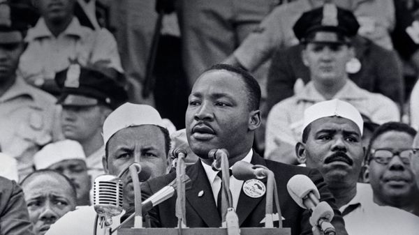 Martin Luther King, Jr., delivering his ‘I Have a Dream’ speech in Washington, DC, on August 28, 1963