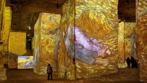 The Carrières des Lumières exhibit of Vincent Van Gogh, Les Baux-de-Provence, France (© Patrick Aventurier/Getty Images)(Bing United States)