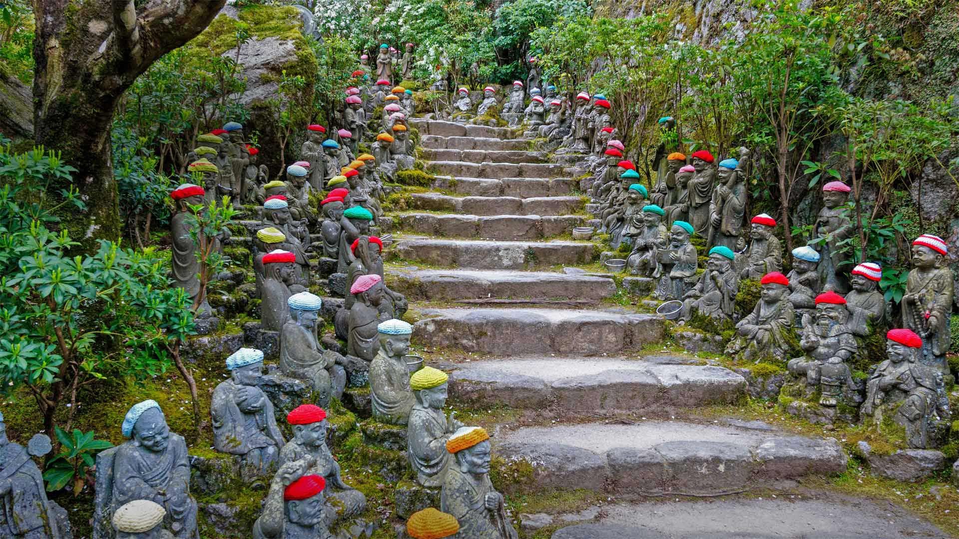 Rakan statues at Daisho-in Temple, Miyajima, Japan