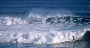 Surfer off of Bell's Beach, Victoria -- Paul A. Souders/CORBIS &copy; (Bing Australia)