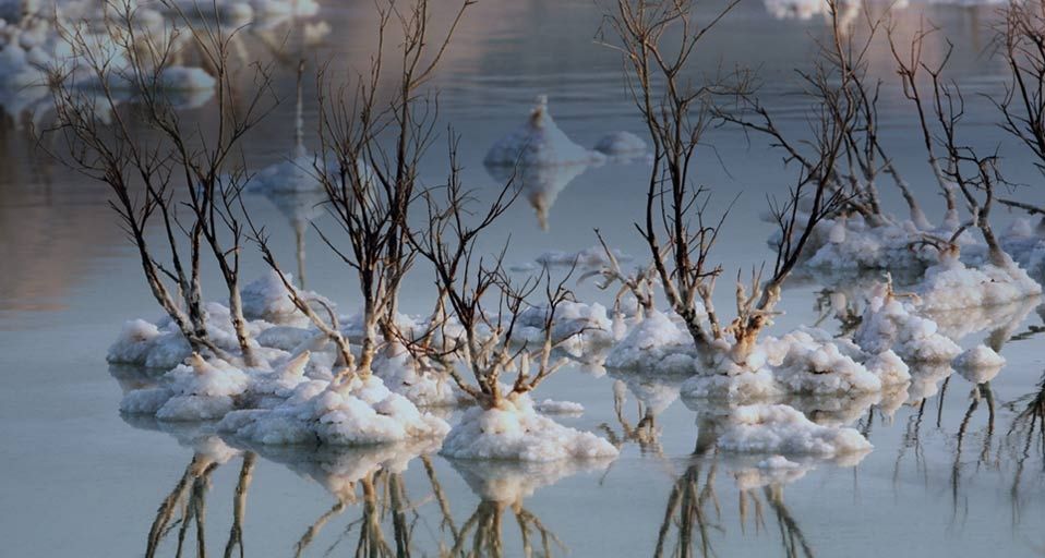 Salt formations in the Dead Sea in Israel